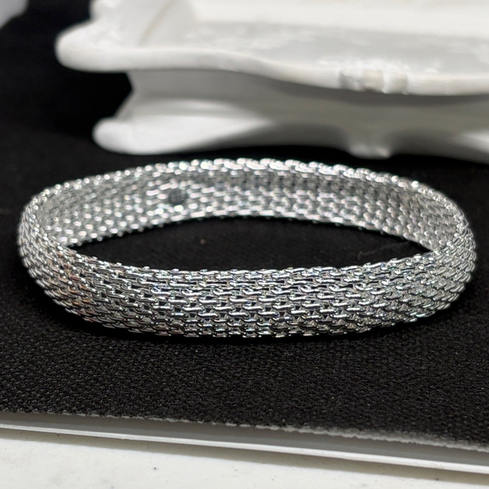 Sterling Silver Mesh Bangle Bracelet